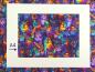 Preview: Patchworkstoff mit Katzen in Neonfarben A4 Ansicht